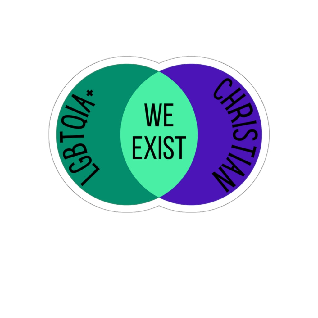 'We Exist' [Gay Man Flag Colors] Die-Cut Sticker