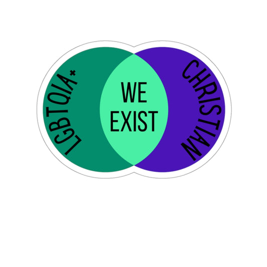 'We Exist' [Gay Man Flag Colors] Die-Cut Sticker