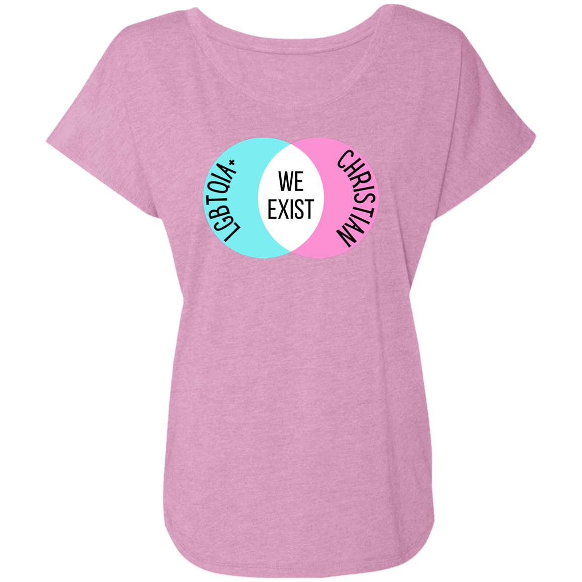 'We Exist' [Trans Flag Colors] Dolman Sleeve