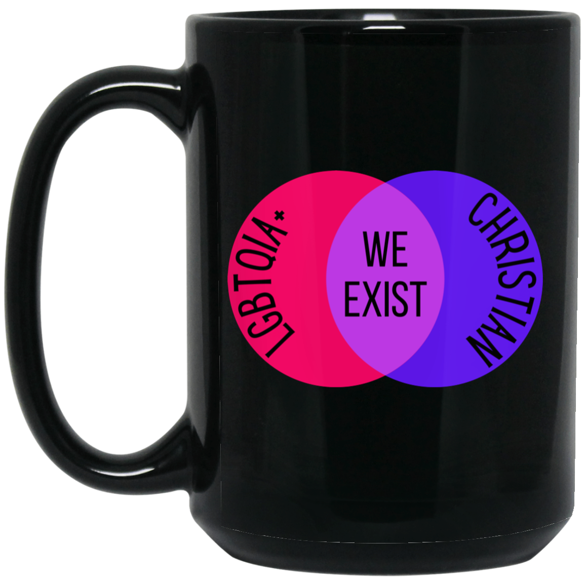 'We Exist' [Bi Flag Colors] XL Mug