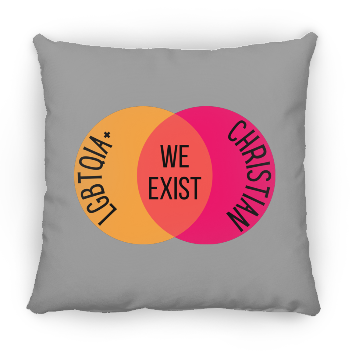 'We Exist' [Lesbian Flag Colors] Pillow