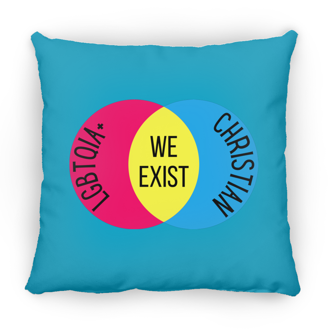 'We Exist' [Pansexual Flag Colors] Pillow