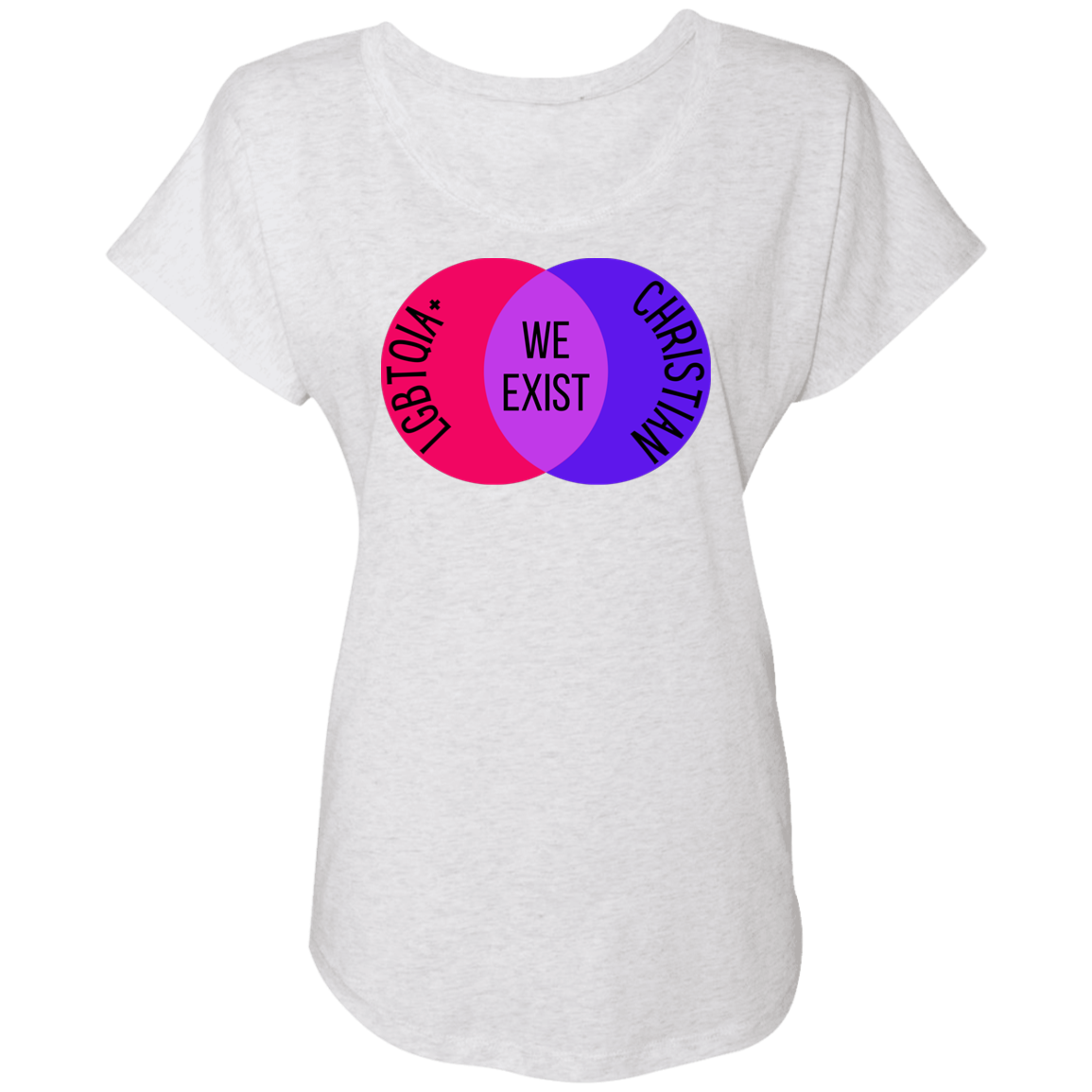 'We Exist' [Bi Flag Colors] Dolman Sleeve