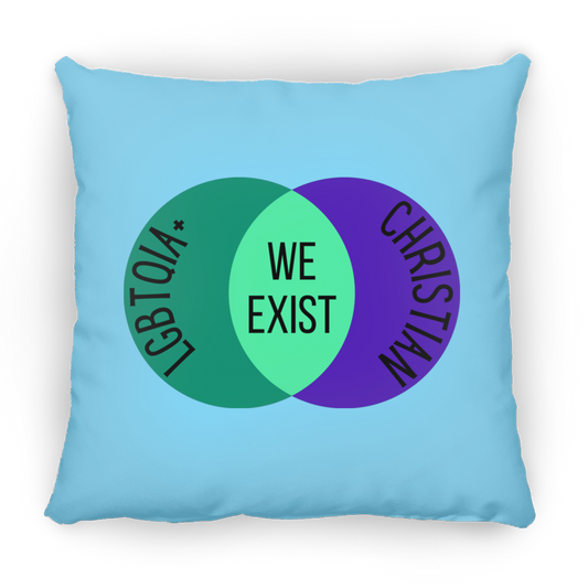 'We Exist' [Gay Man Flag Colors] Pillow