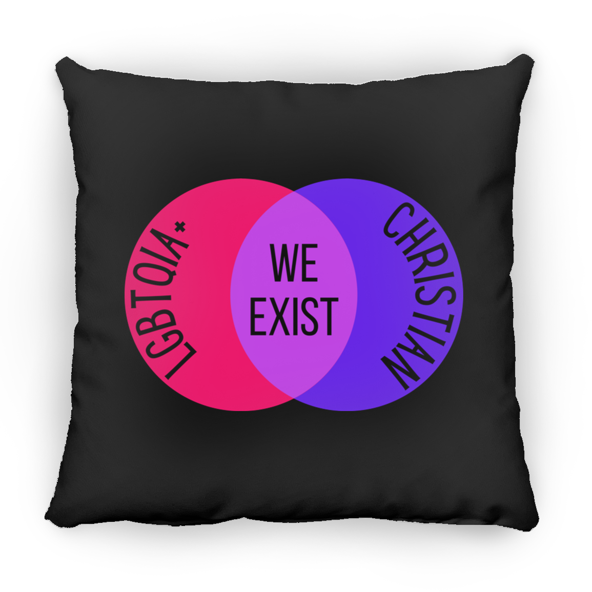 'We Exist' [Bisexual Flag Colors] Pillow