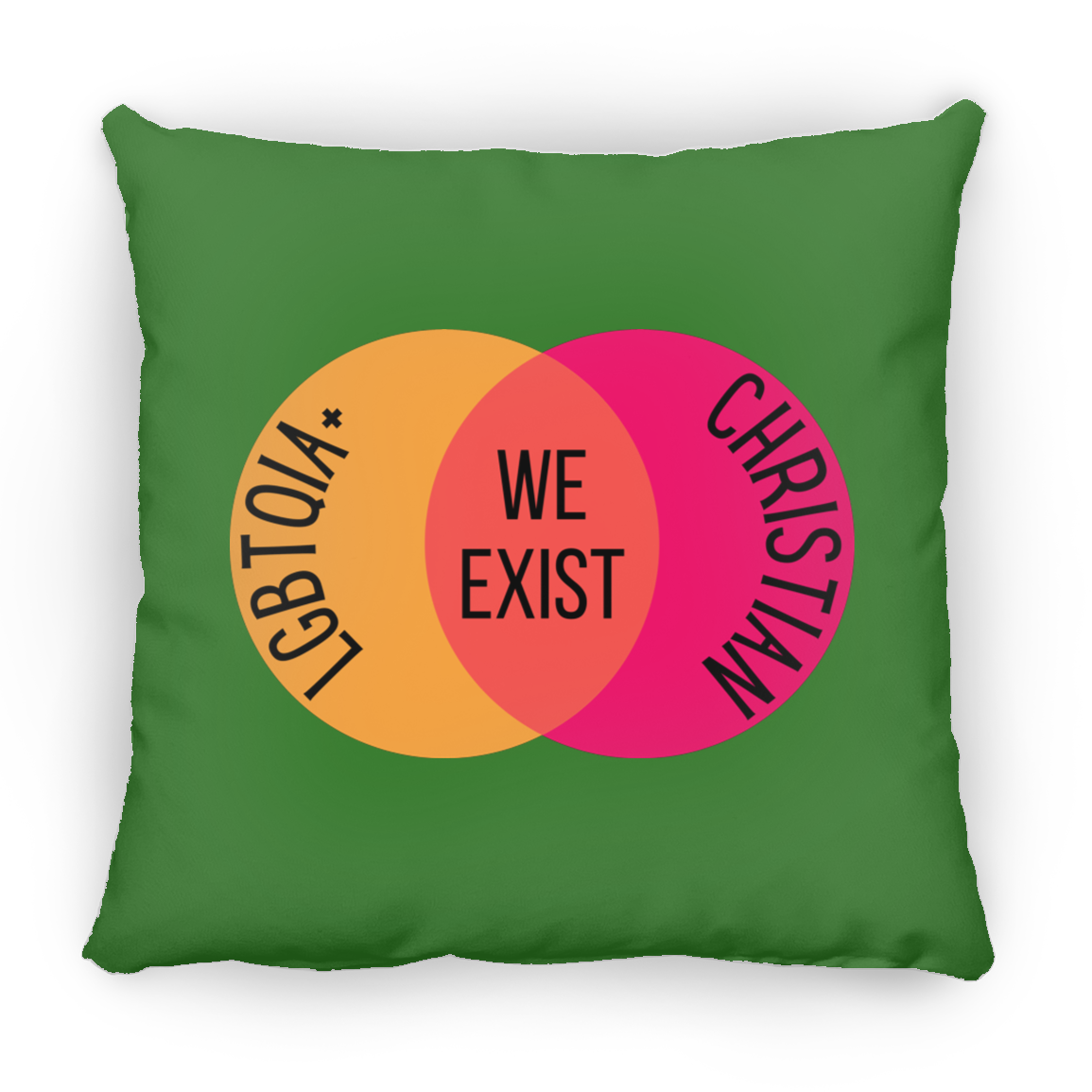 'We Exist' [Lesbian Flag Colors] Pillow