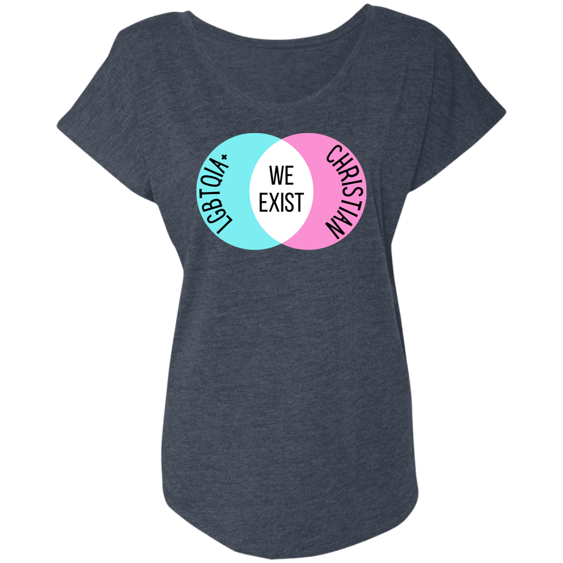 'We Exist' [Trans Flag Colors] Dolman Sleeve