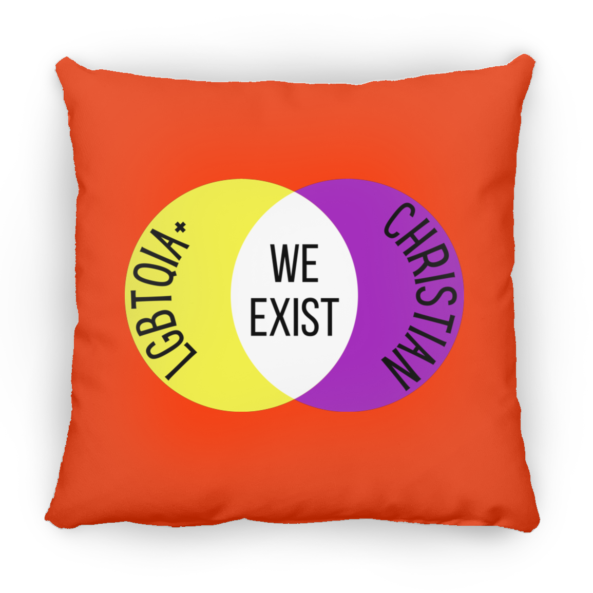 'We Exist' [Intersex Flag Colors] Pillow