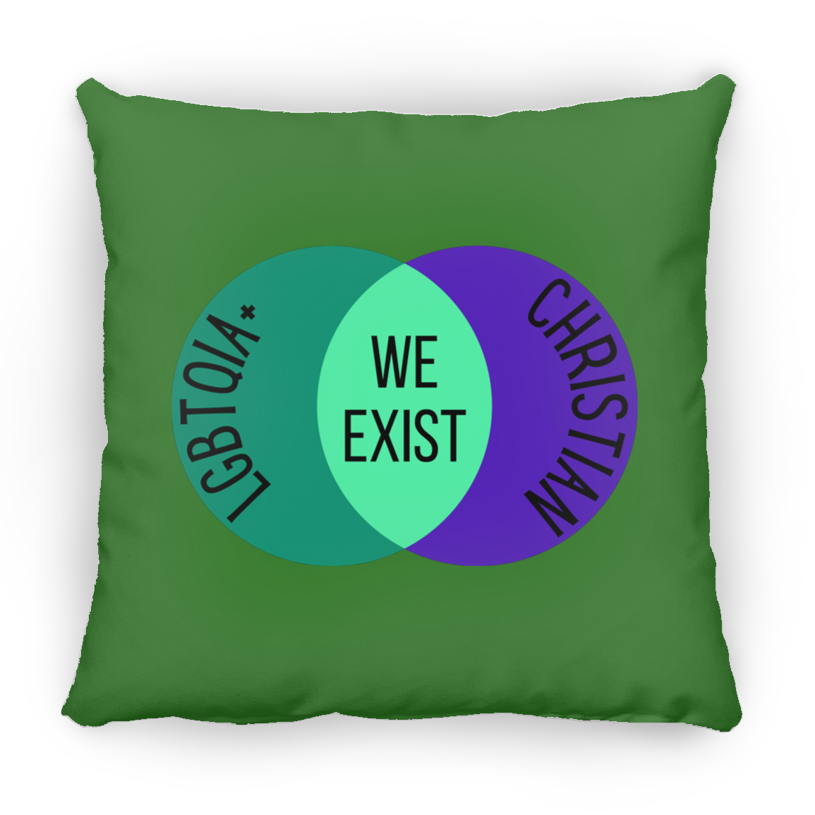 'We Exist' [Gay Man Flag Colors] Pillow