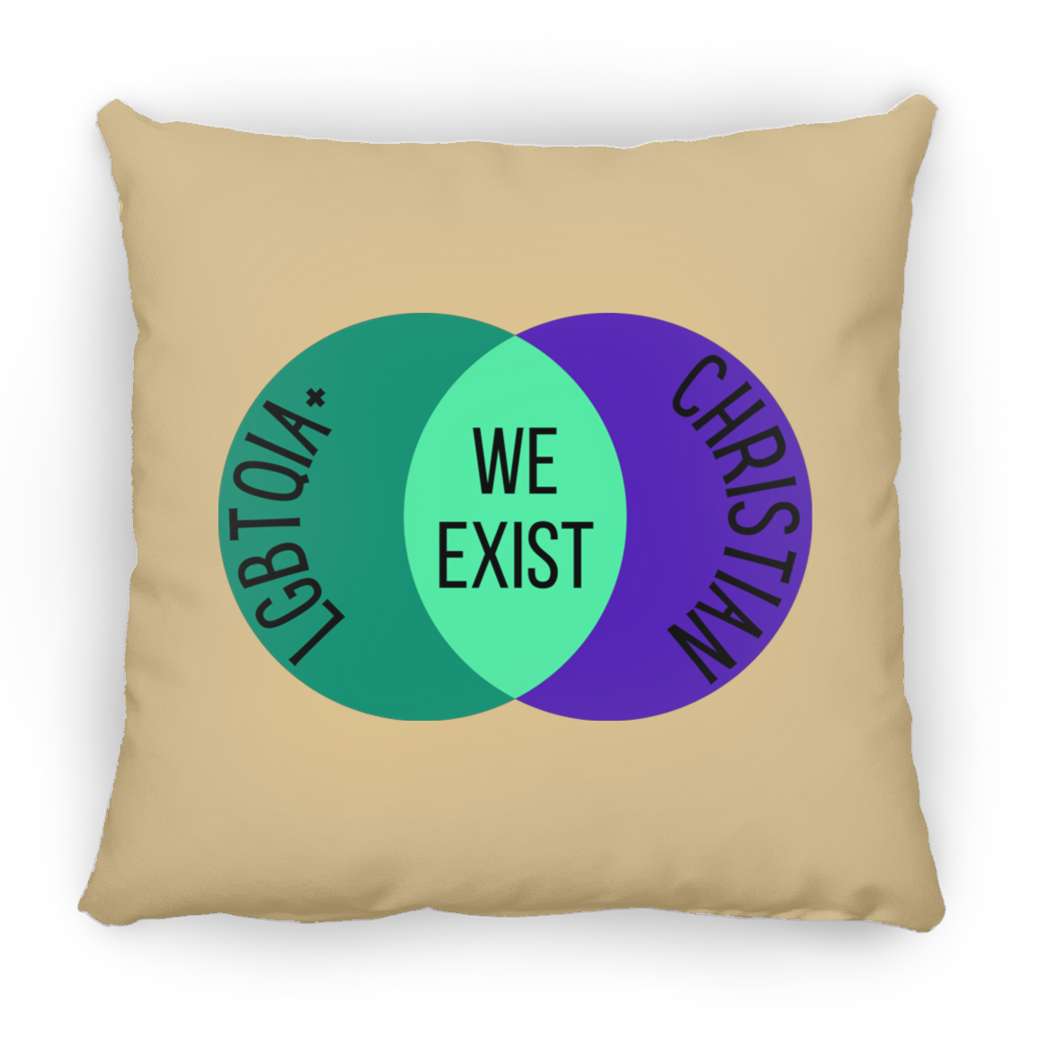 'We Exist' [Gay Man Flag Colors] Pillow