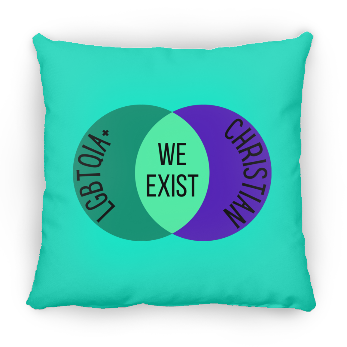 'We Exist' [Gay Man Flag Colors] Pillow