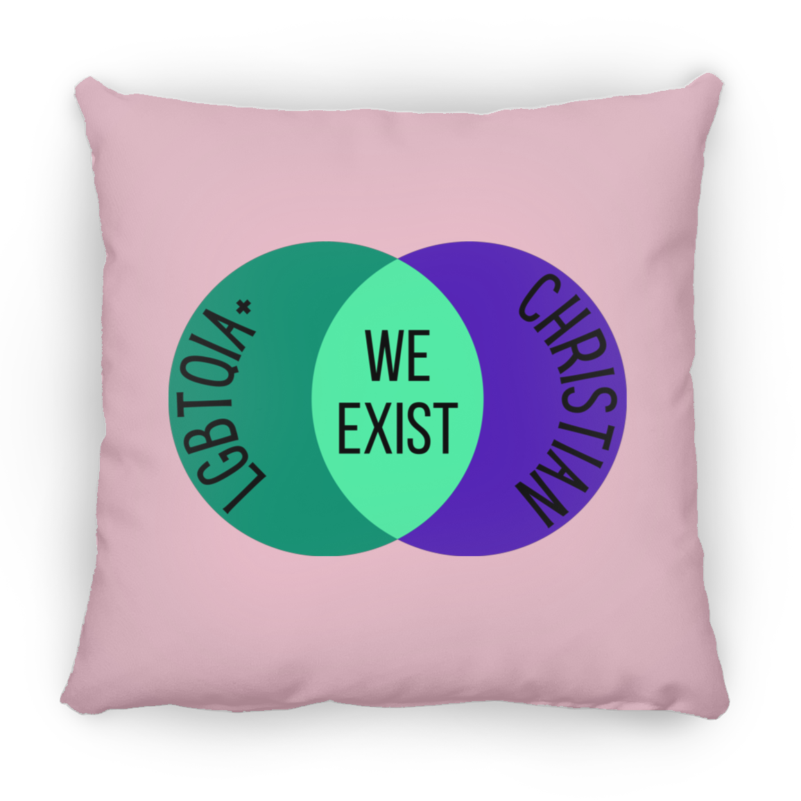 'We Exist' [Gay Man Flag Colors] Pillow