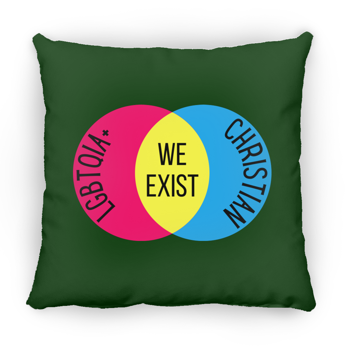 'We Exist' [Pansexual Flag Colors] Pillow