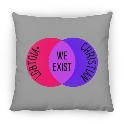 'We Exist' [Bisexual Flag Colors] Pillow