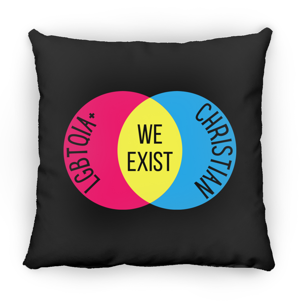 'We Exist' [Pansexual Flag Colors] Pillow