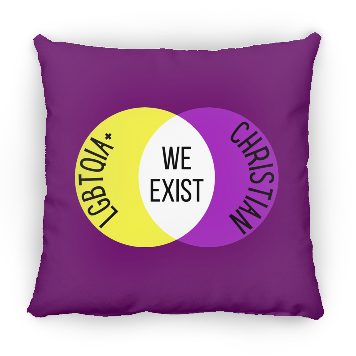 'We Exist' [Intersex Flag Colors] Pillow