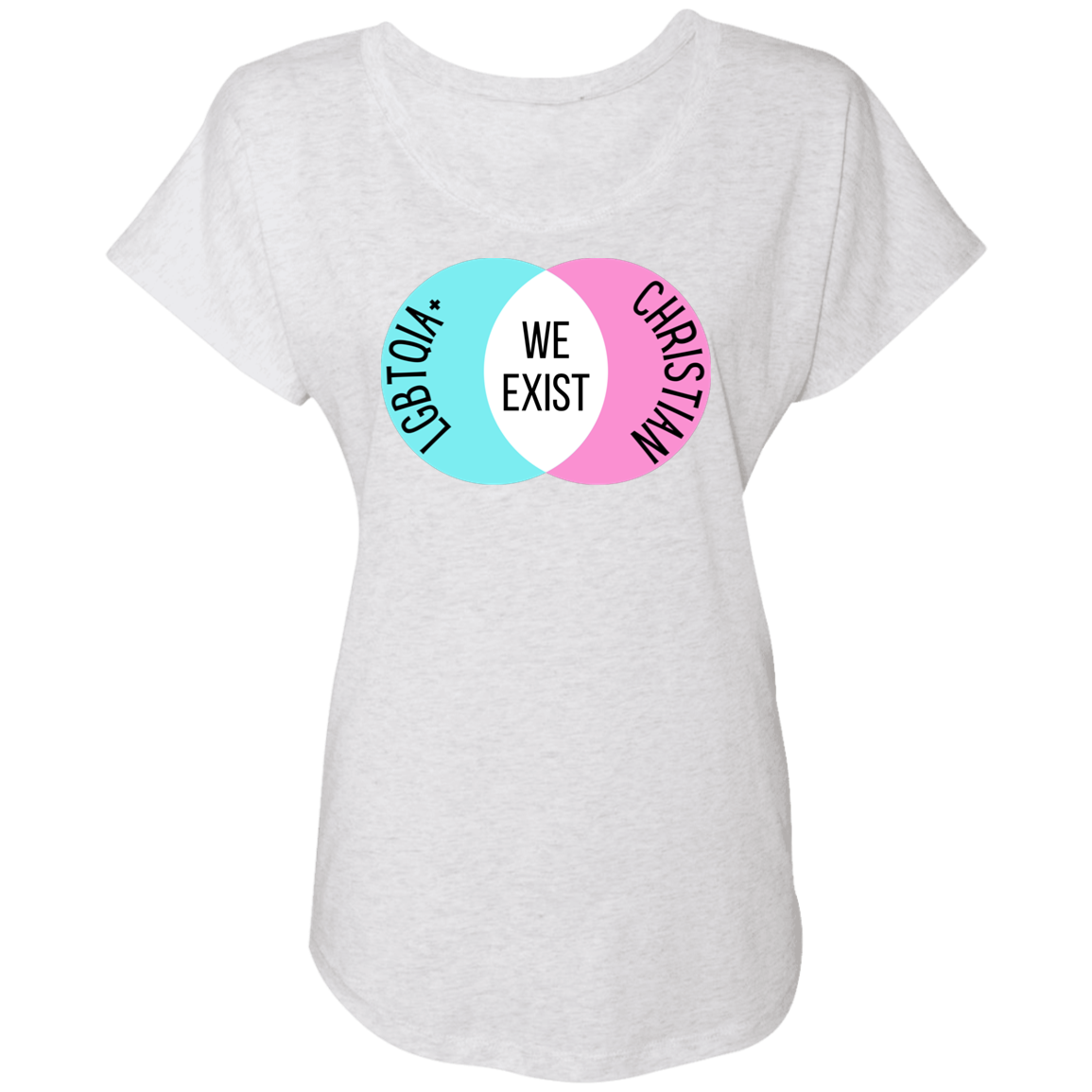 'We Exist' [Trans Flag Colors] Dolman Sleeve