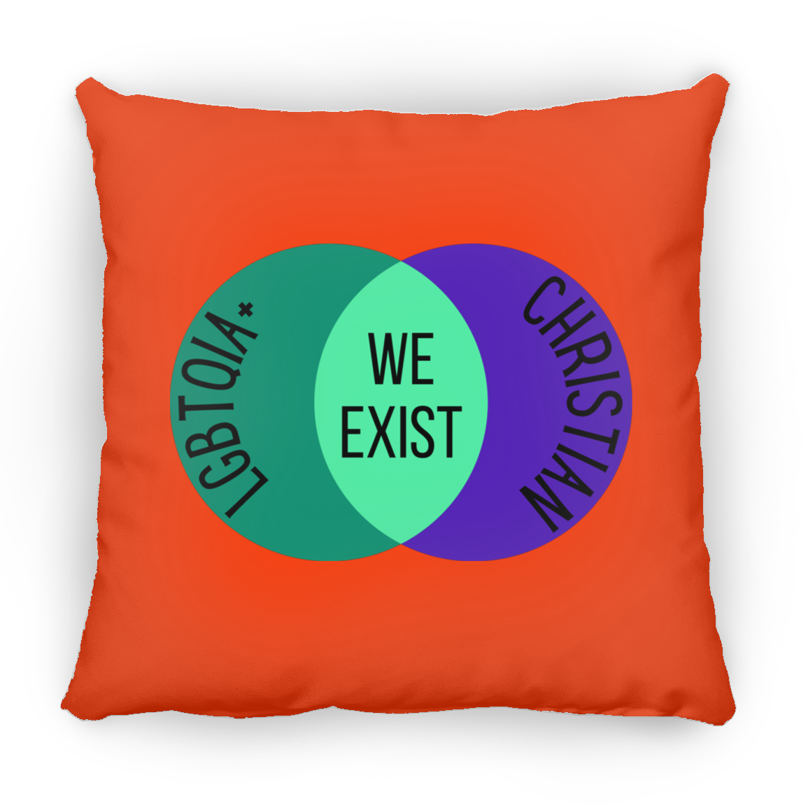 'We Exist' [Gay Man Flag Colors] Pillow