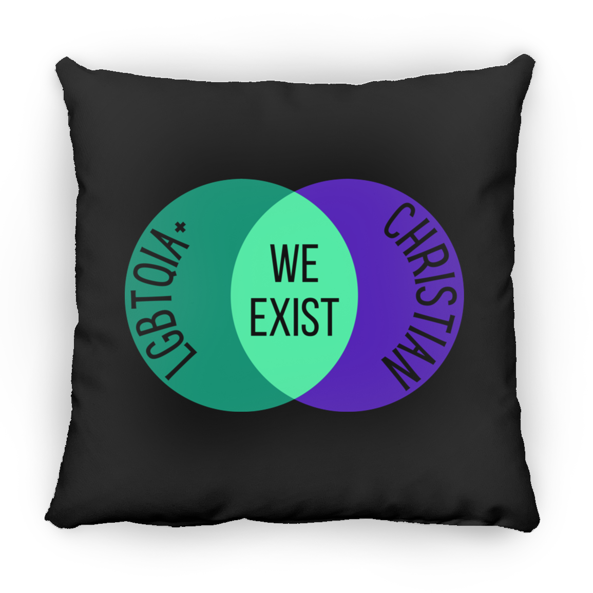 'We Exist' [Gay Man Flag Colors] Pillow