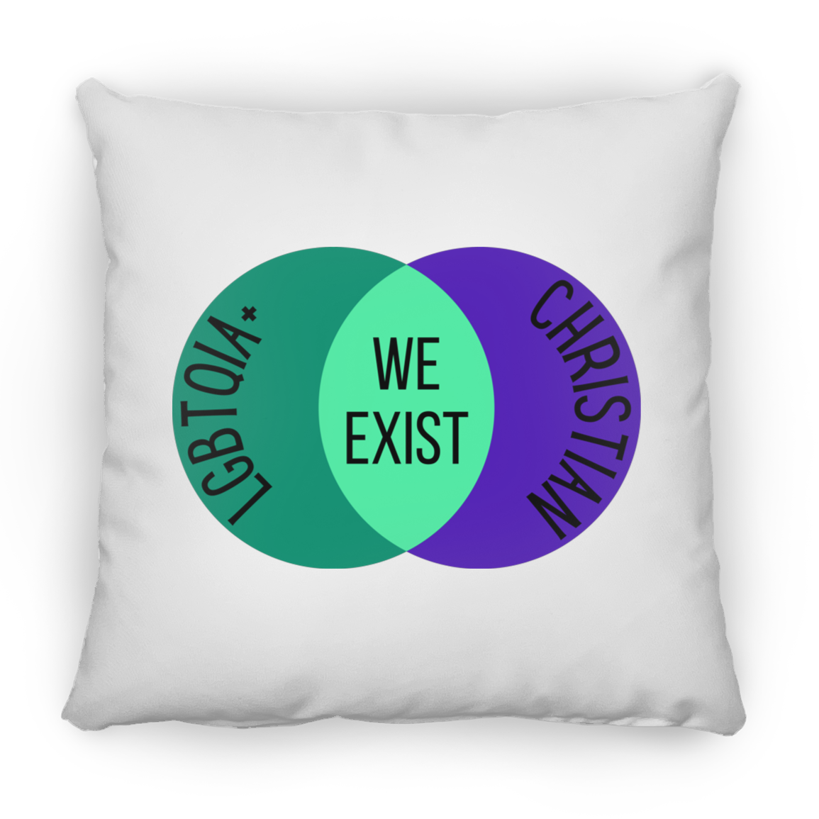 'We Exist' [Gay Man Flag Colors] Pillow