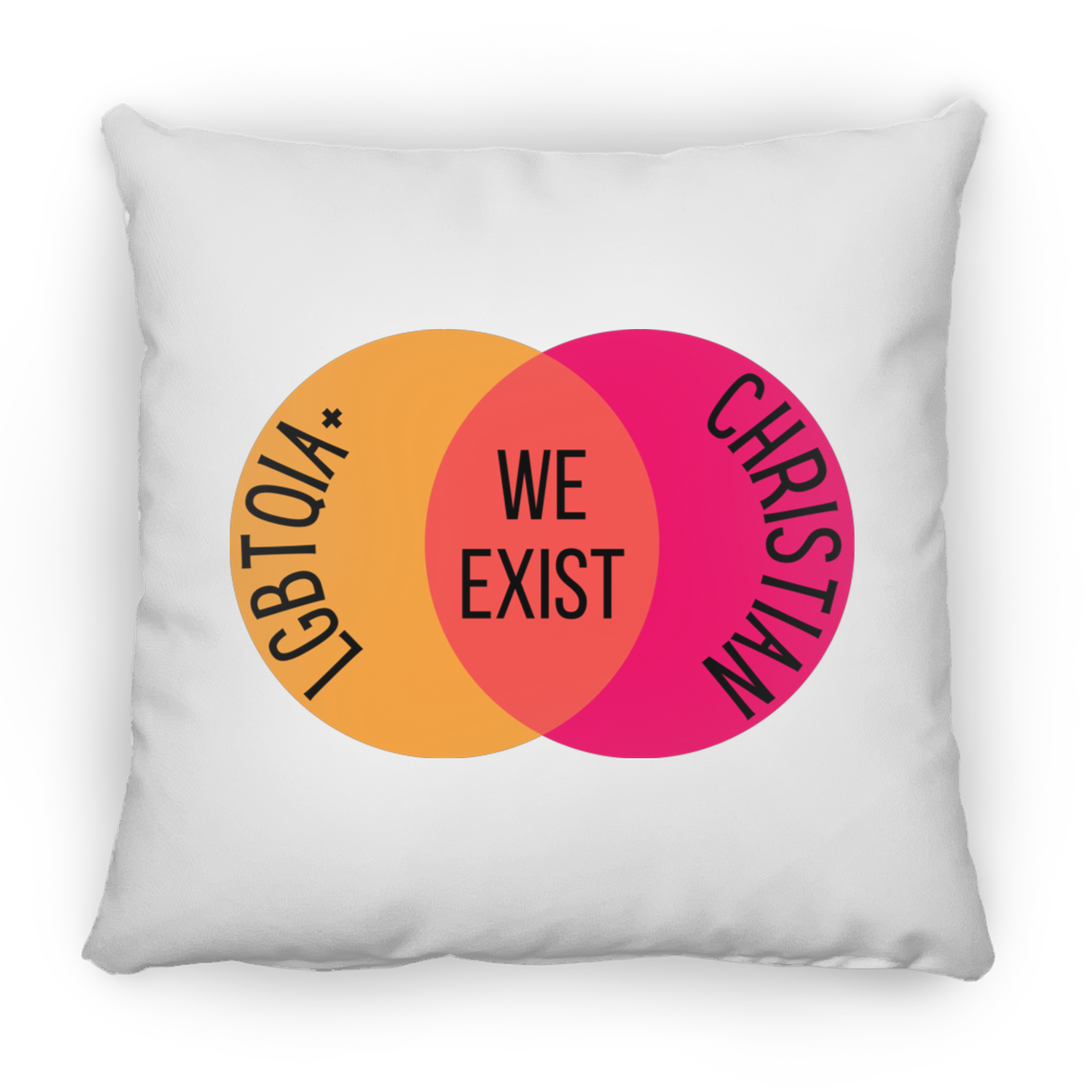 'We Exist' [Lesbian Flag Colors] Pillow