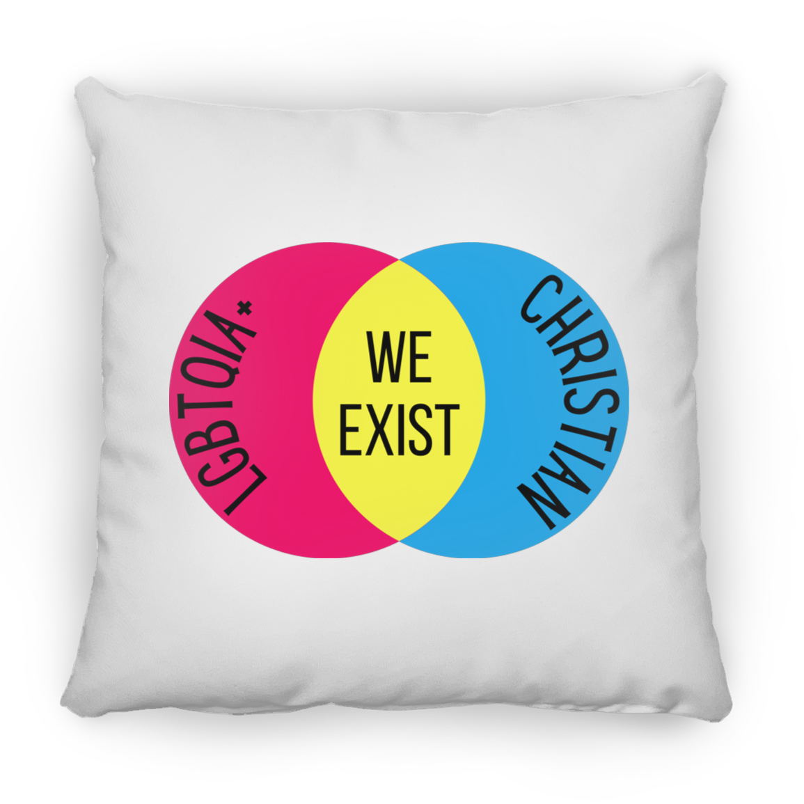 'We Exist' [Pansexual Flag Colors] Pillow