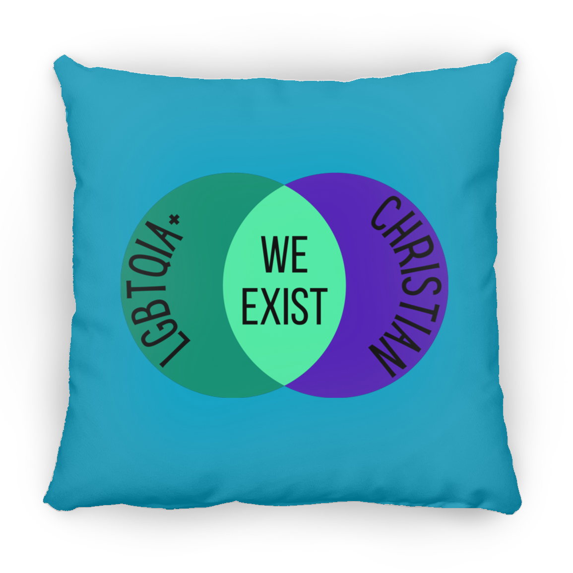 'We Exist' [Gay Man Flag Colors] Pillow