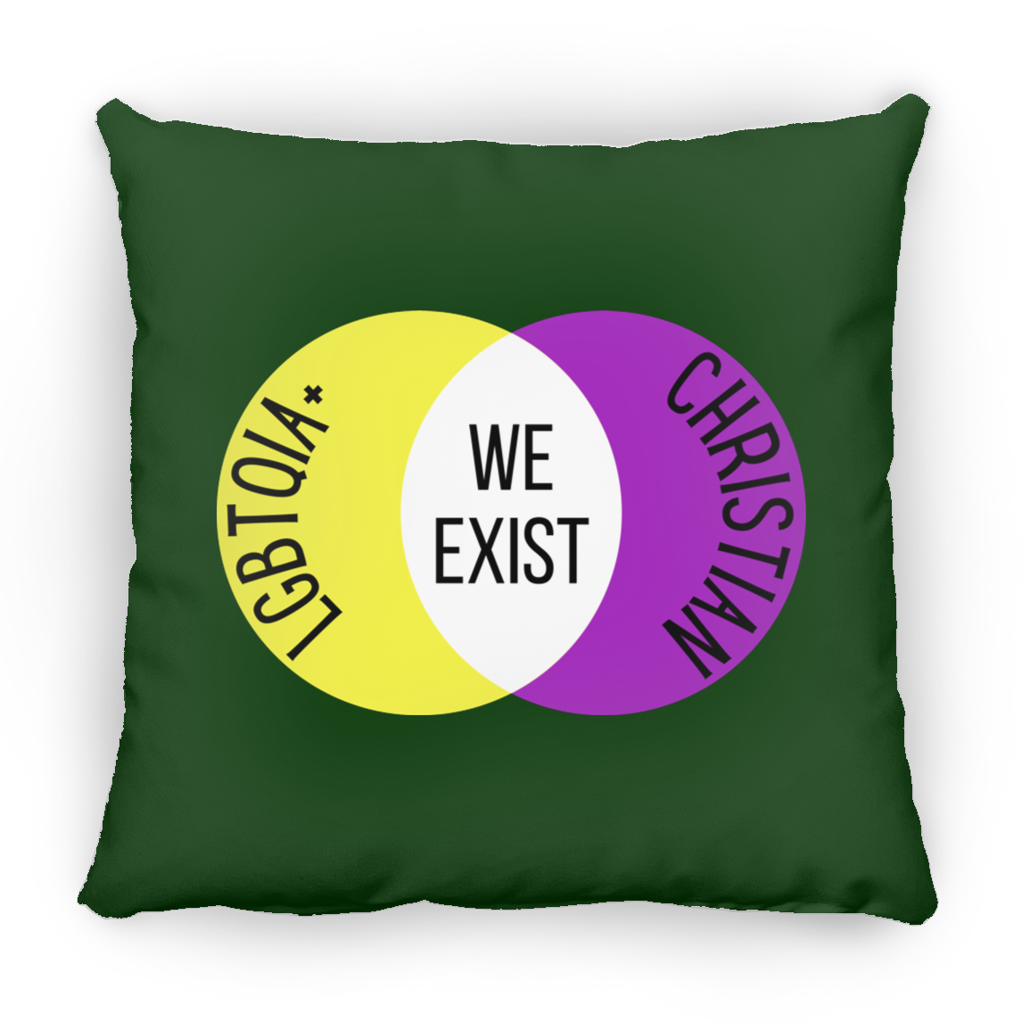 'We Exist' [Intersex Flag Colors] Pillow