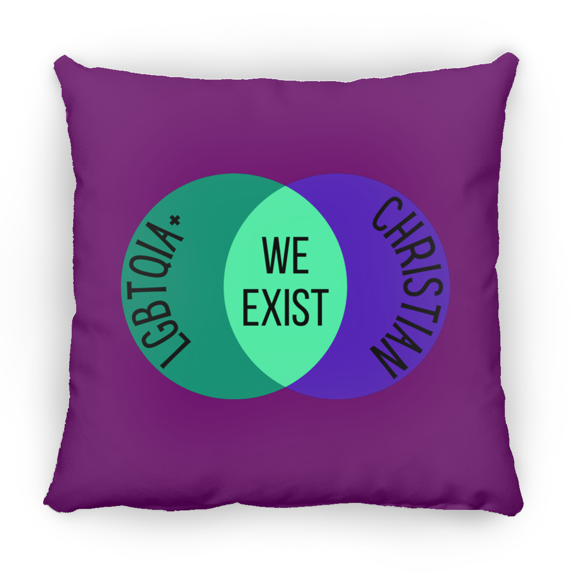 'We Exist' [Gay Man Flag Colors] Pillow