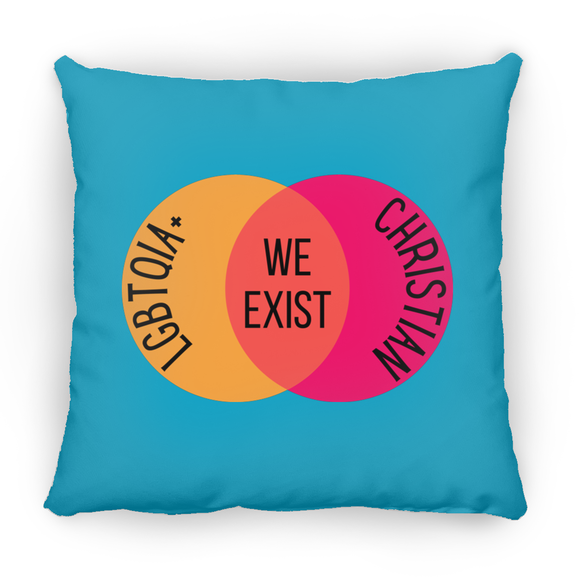 'We Exist' [Lesbian Flag Colors] Pillow