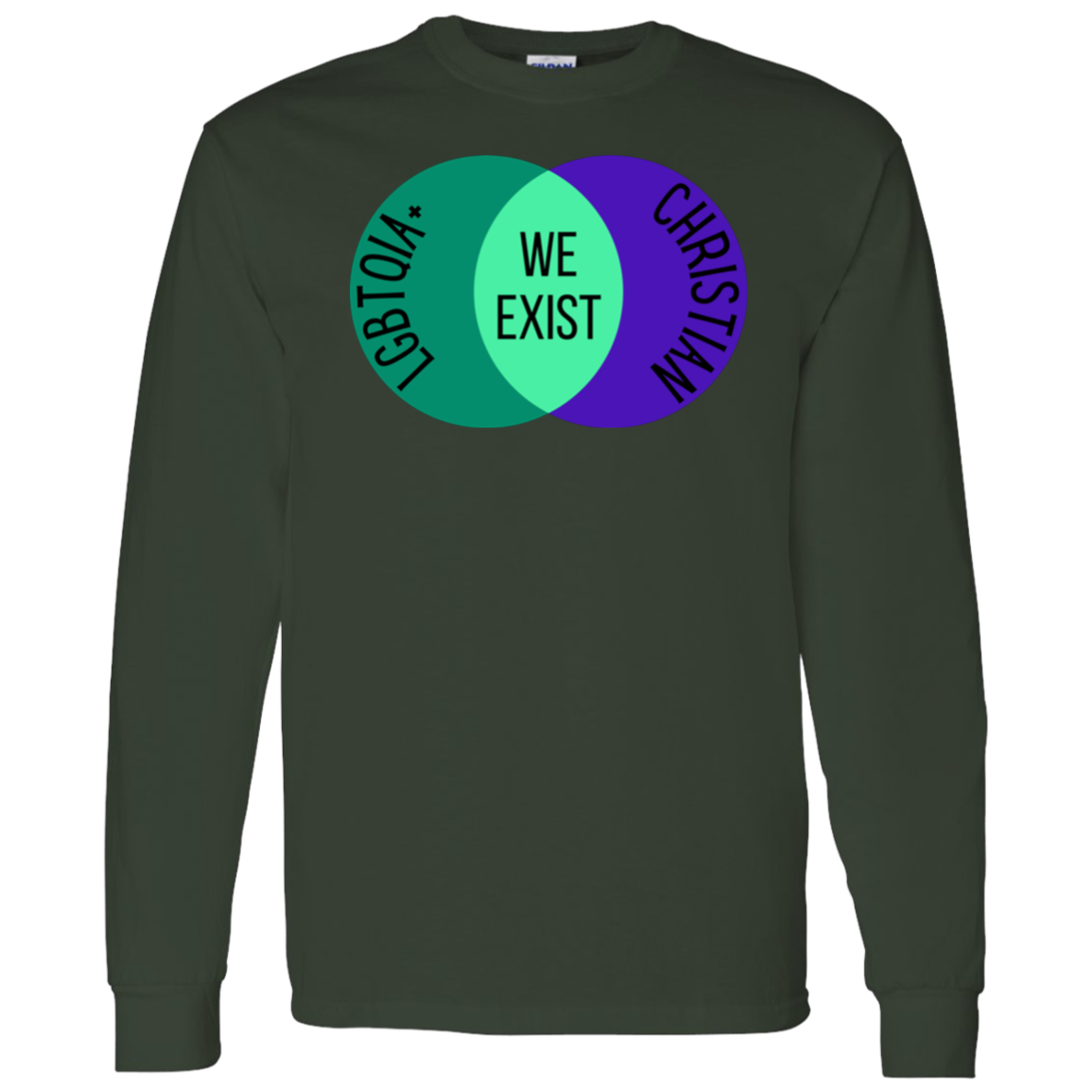 'We Exist' [Gay Male Flag Colors] Long Sleeve