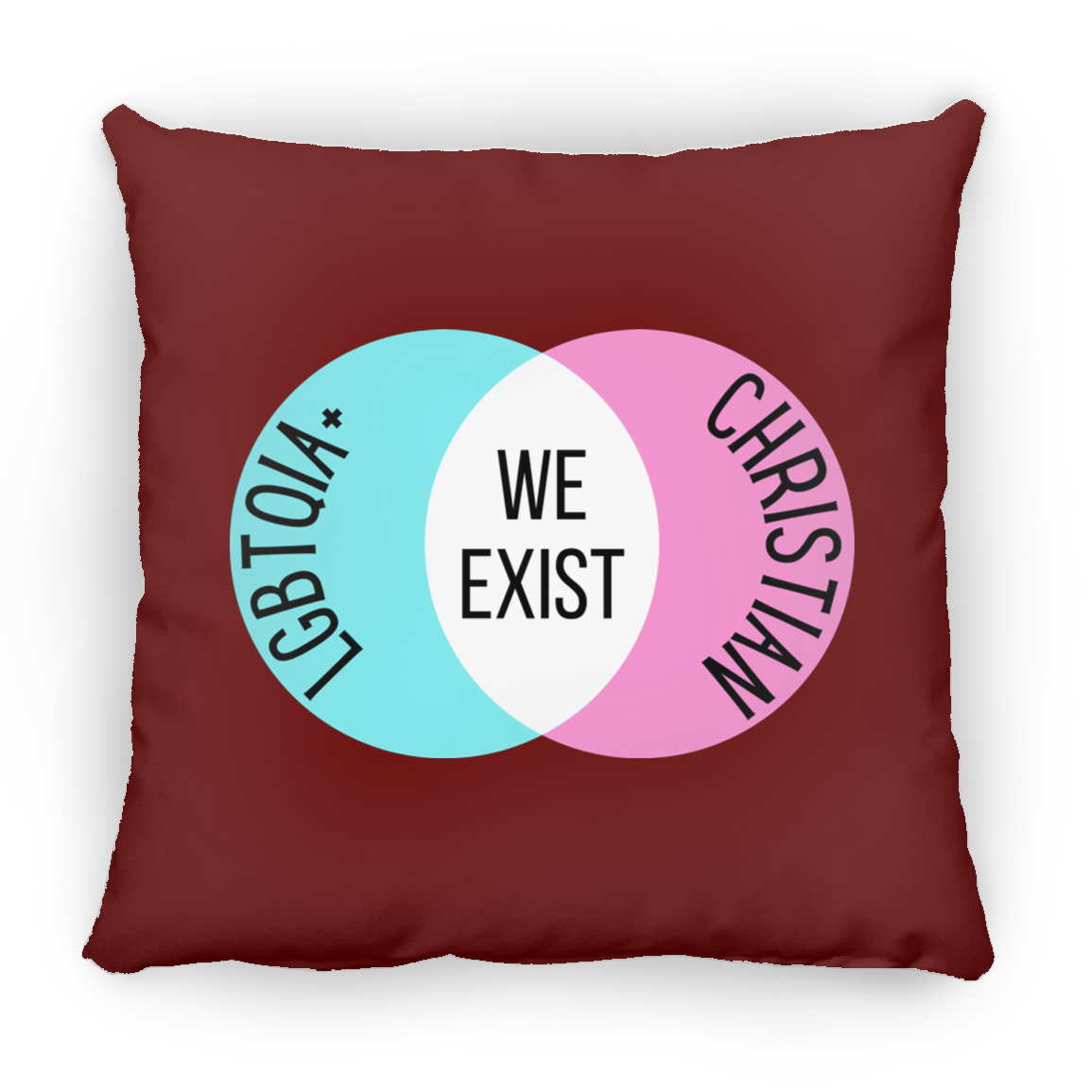 'We Exist' [Trans Flag Colors] Pillow