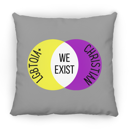 'We Exist' [Intersex Flag Colors] Pillow