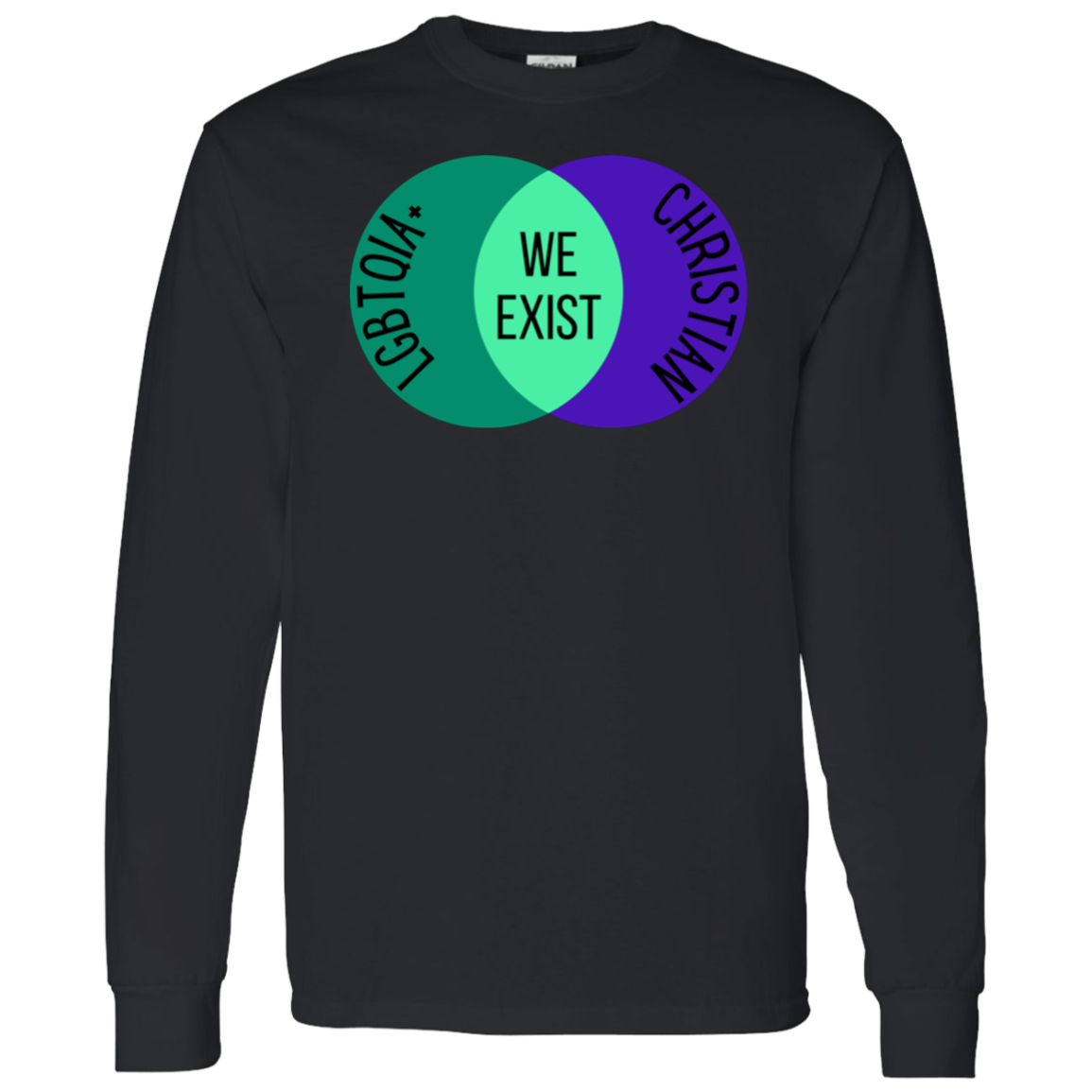 'We Exist' [Gay Male Flag Colors] Long Sleeve