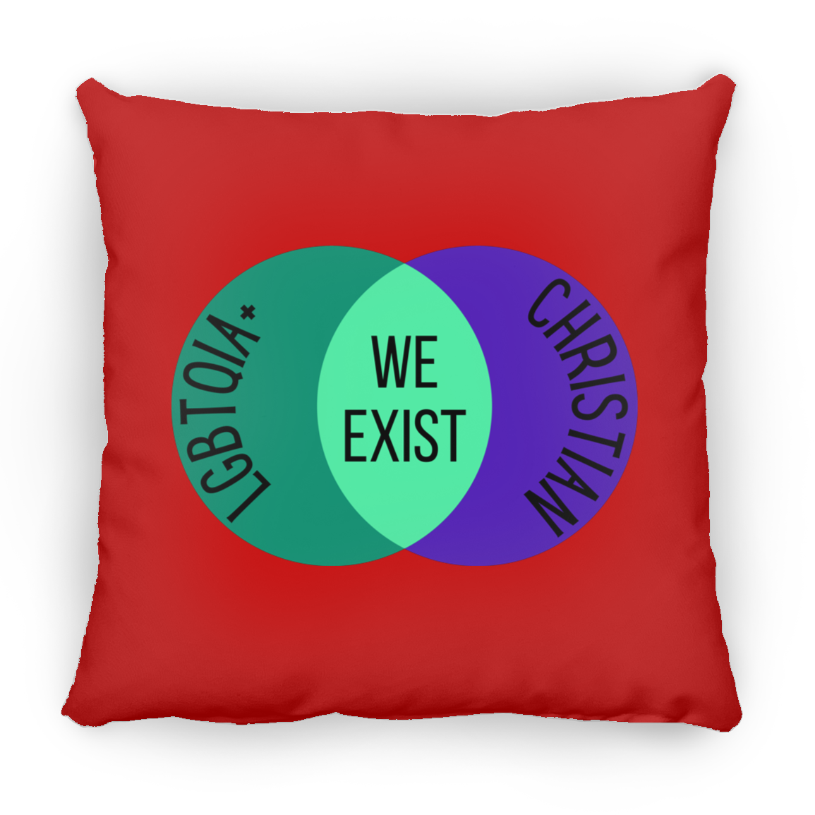 'We Exist' [Gay Man Flag Colors] Pillow