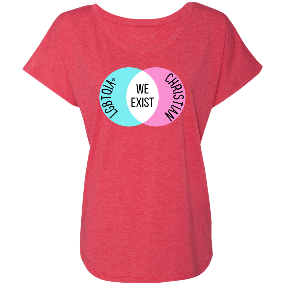 'We Exist' [Trans Flag Colors] Dolman Sleeve