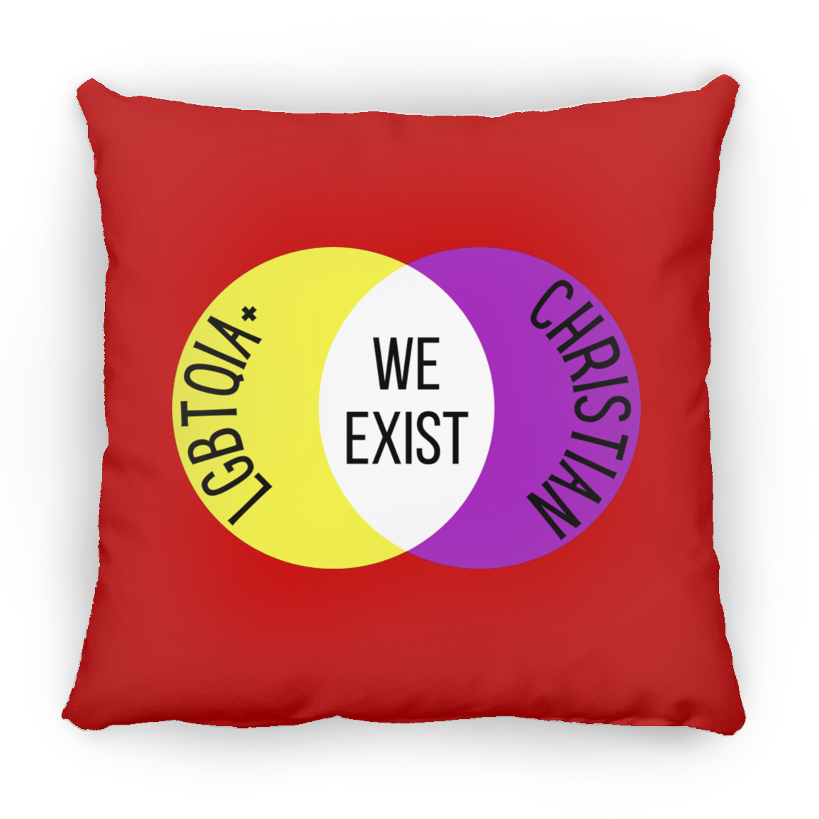 'We Exist' [Intersex Flag Colors] Pillow