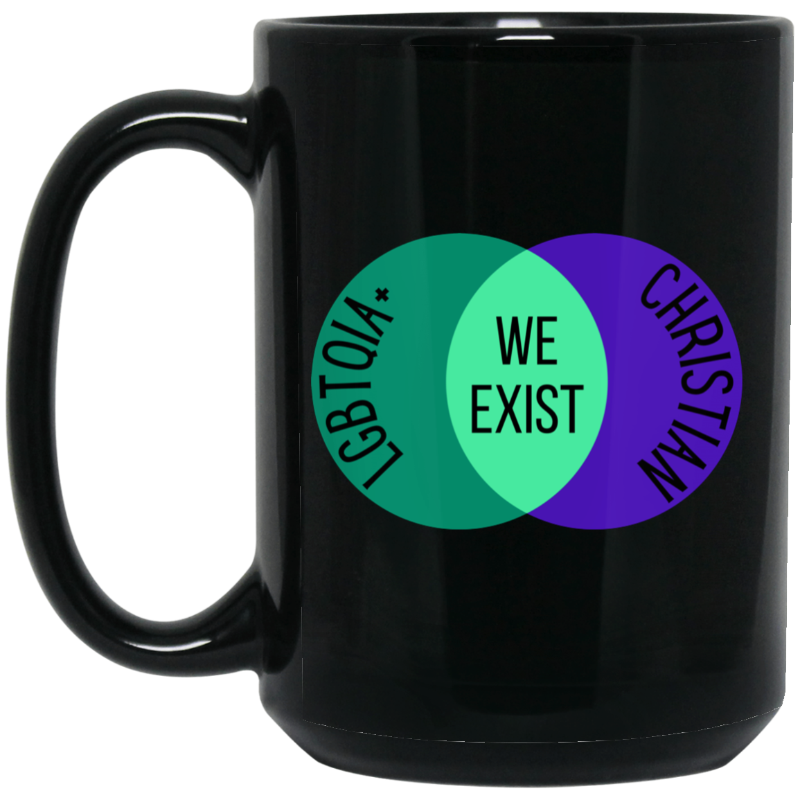 'We Exist' [Gay Male Flag Colors] XL Mug