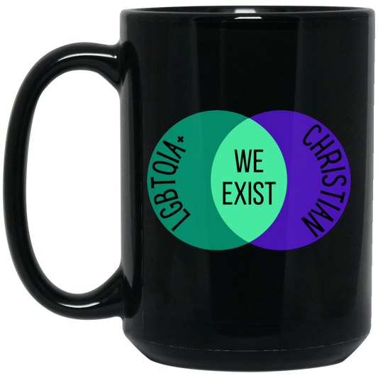 'We Exist' [Gay Male Flag Colors] XL Mug