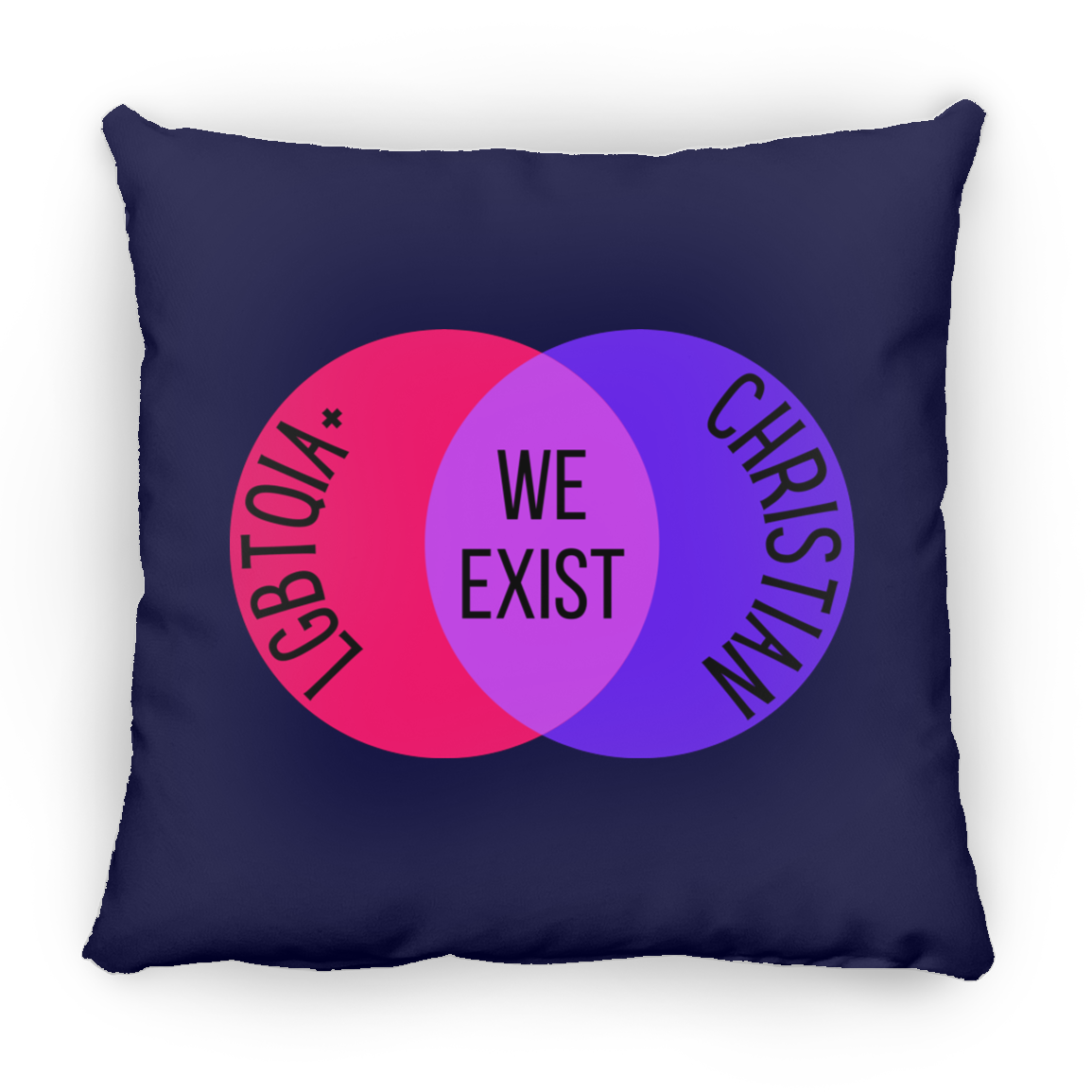 'We Exist' [Bisexual Flag Colors] Pillow