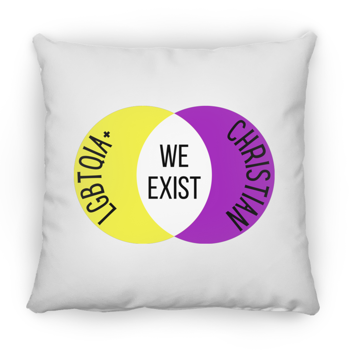 'We Exist' [Intersex Flag Colors] Pillow