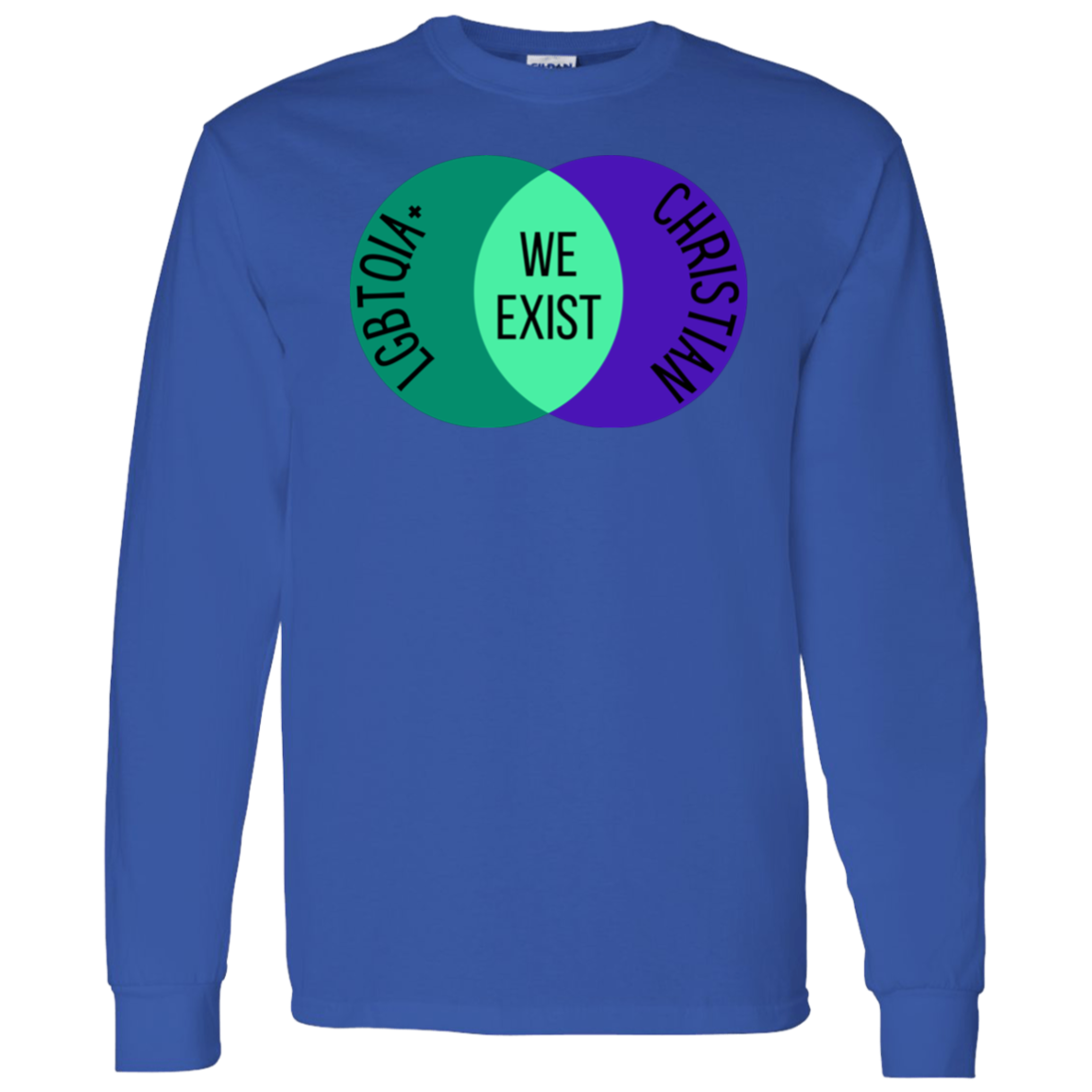 'We Exist' [Gay Male Flag Colors] Long Sleeve