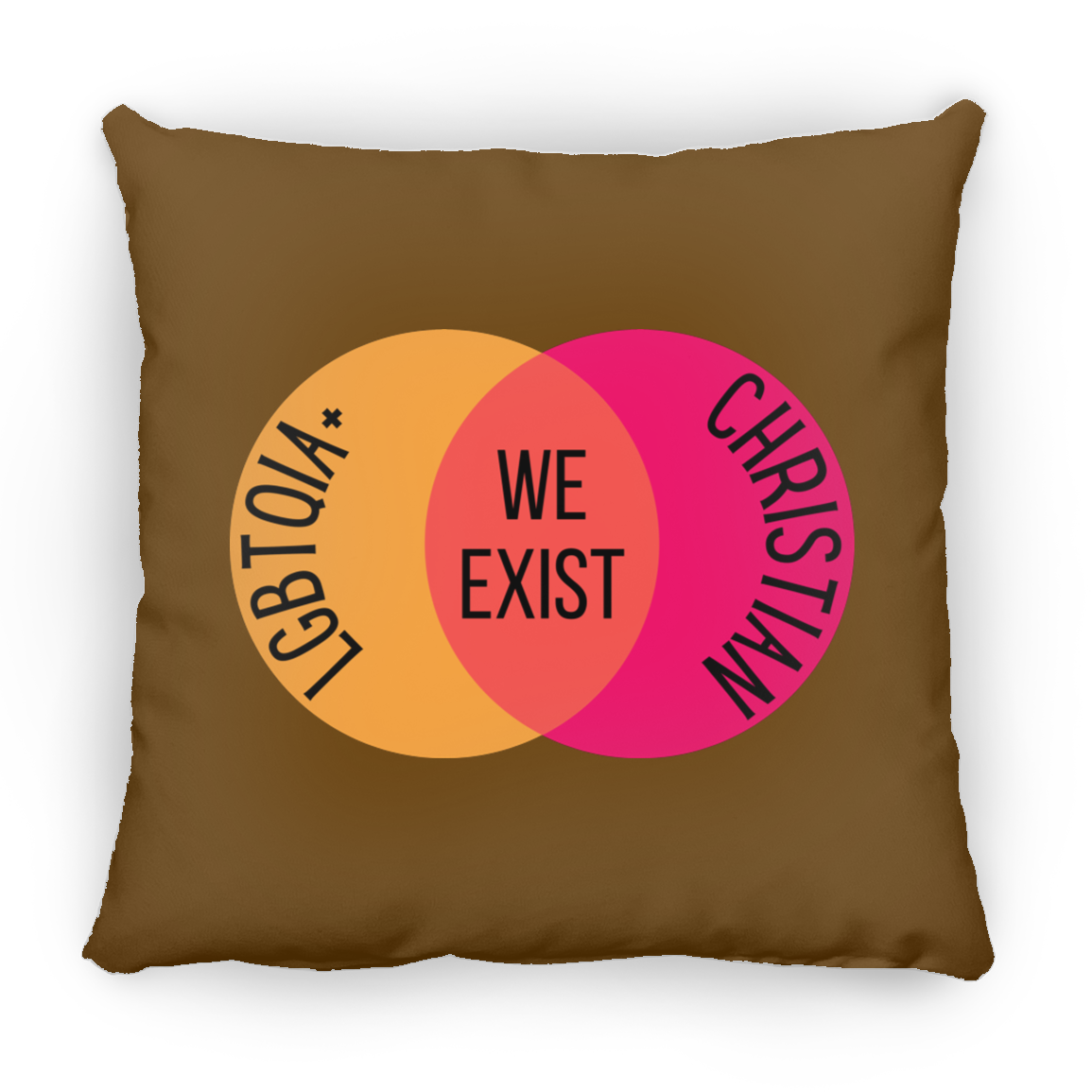 'We Exist' [Lesbian Flag Colors] Pillow