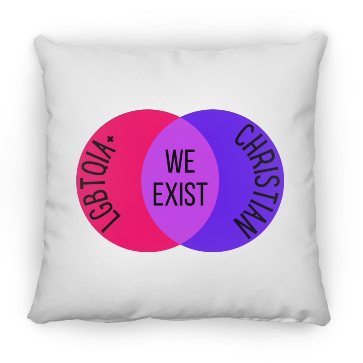 'We Exist' [Bisexual Flag Colors] Pillow