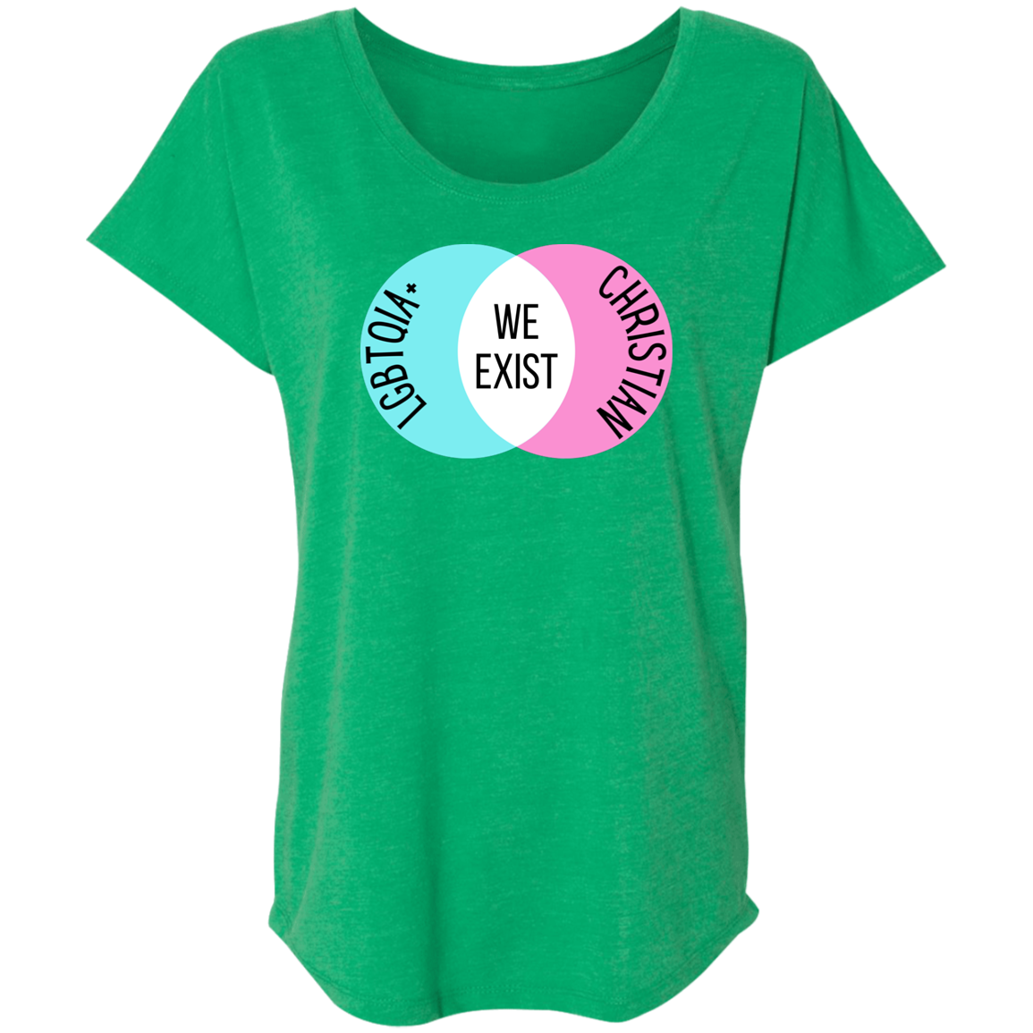 'We Exist' [Trans Flag Colors] Dolman Sleeve