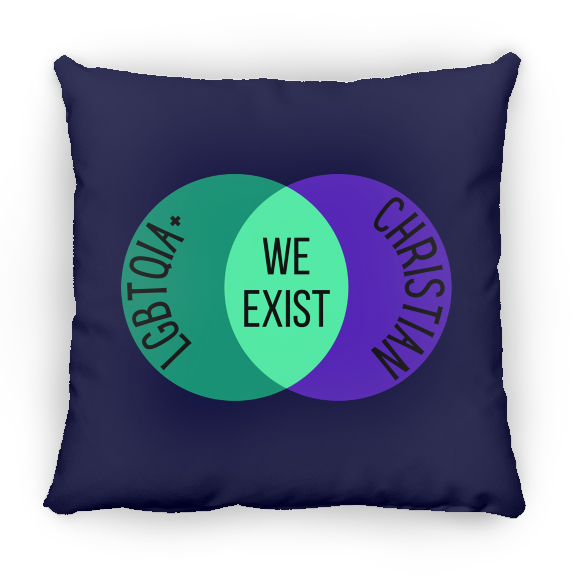 'We Exist' [Gay Man Flag Colors] Pillow