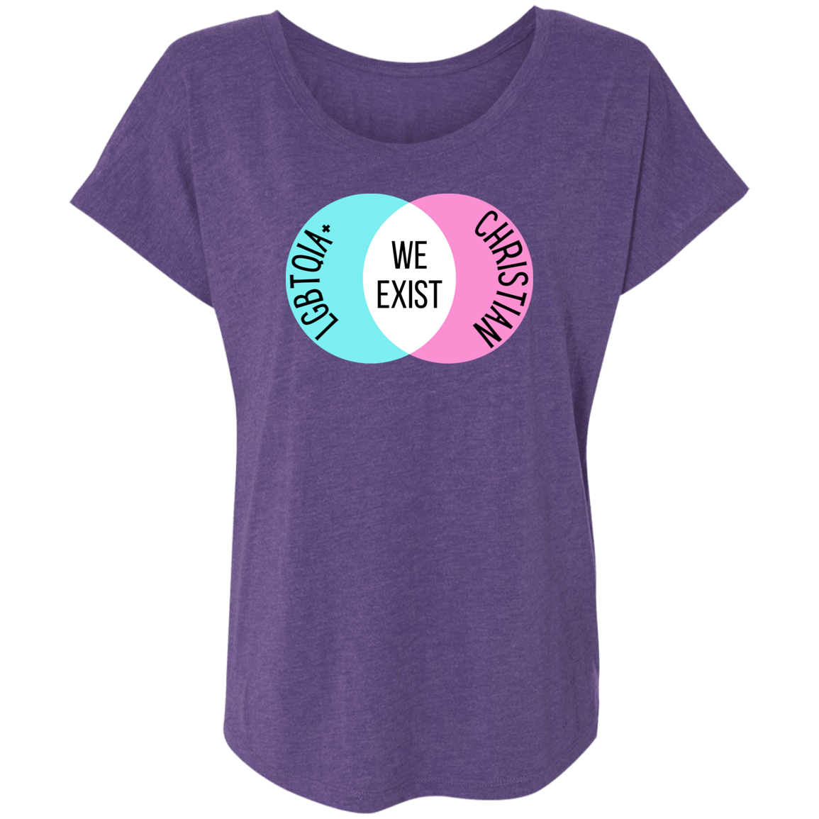 'We Exist' [Trans Flag Colors] Dolman Sleeve