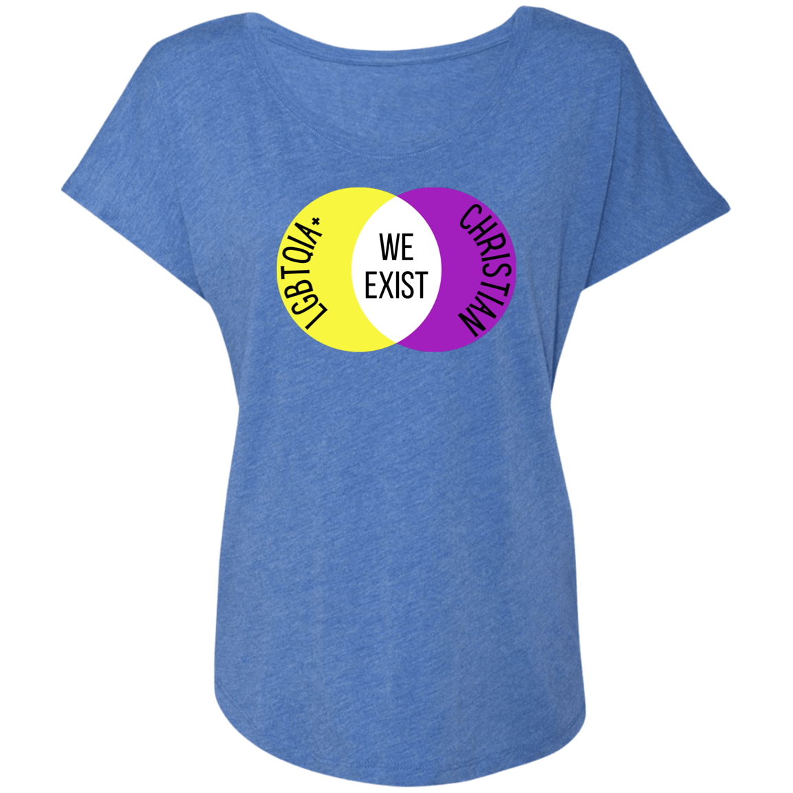 'We Exist' [Intersex Flag Colors] Dolman Sleeve