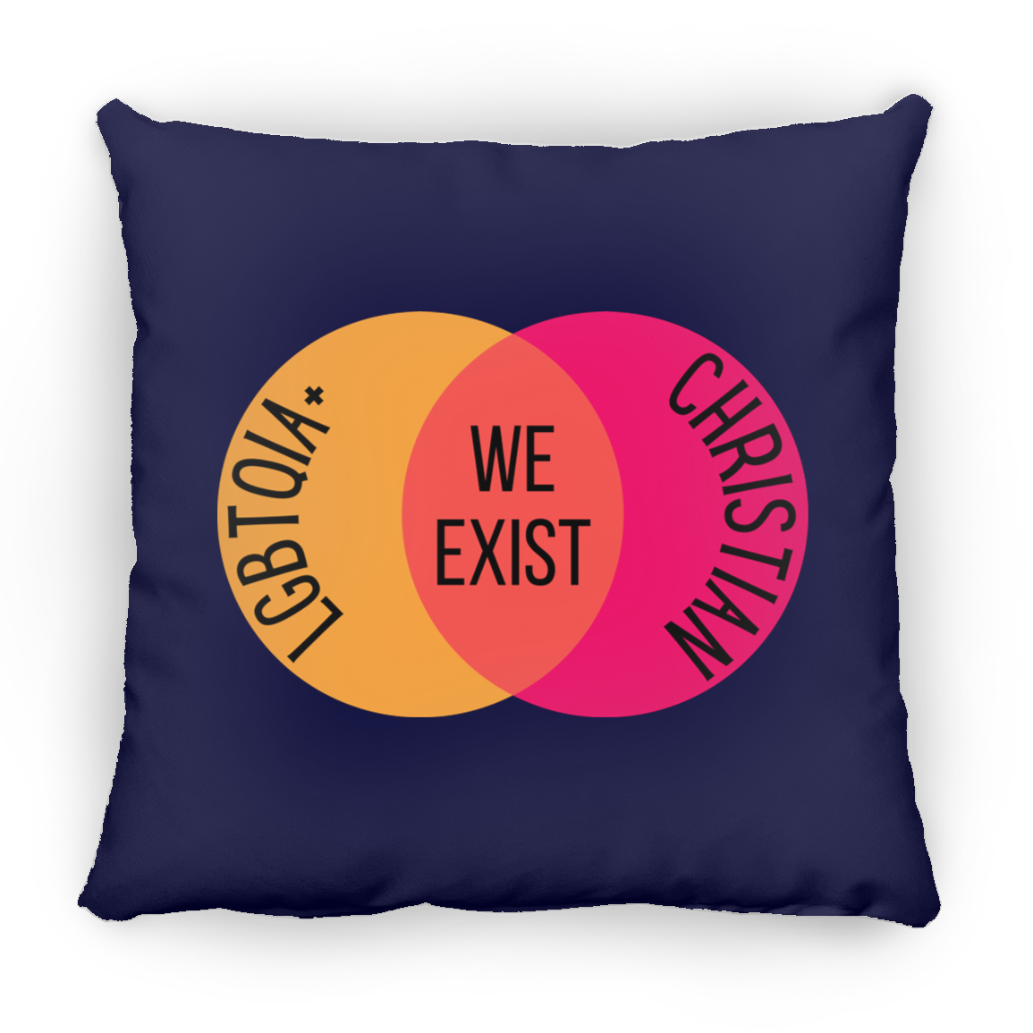 'We Exist' [Lesbian Flag Colors] Pillow