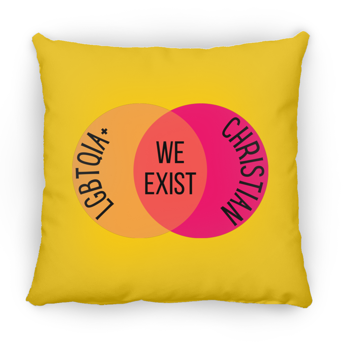 'We Exist' [Lesbian Flag Colors] Pillow